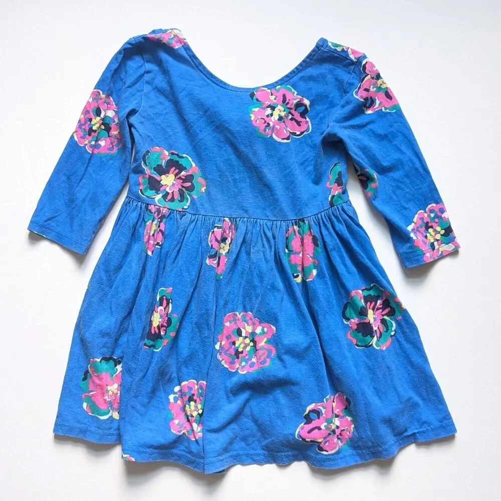 Lilly Pulitzer Girls Evelyn Dress – Royce Blue Corsage Print – Size XS 2–3 2T